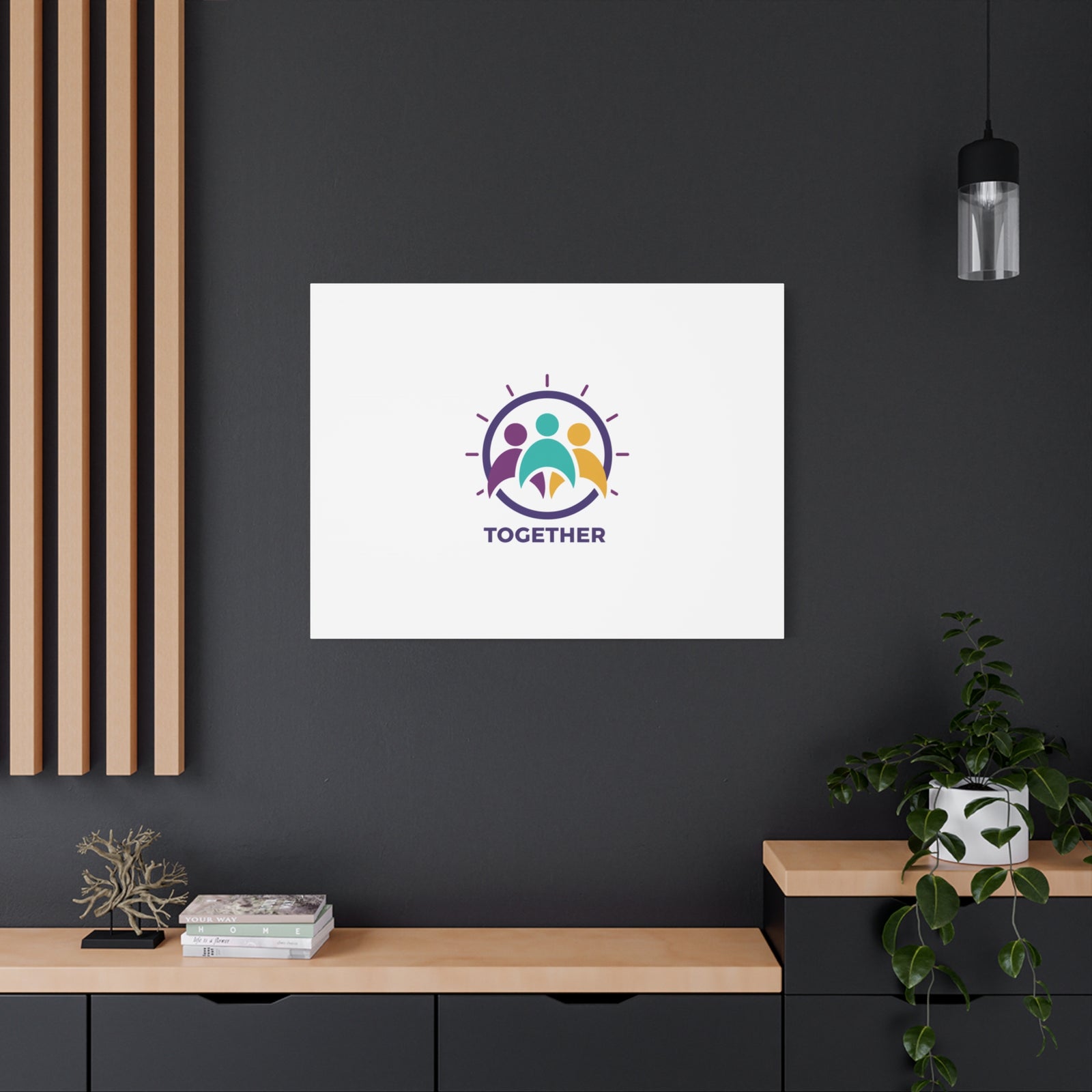 Together solidarity icon Canvas, Minimalist equality symbol, Support badge