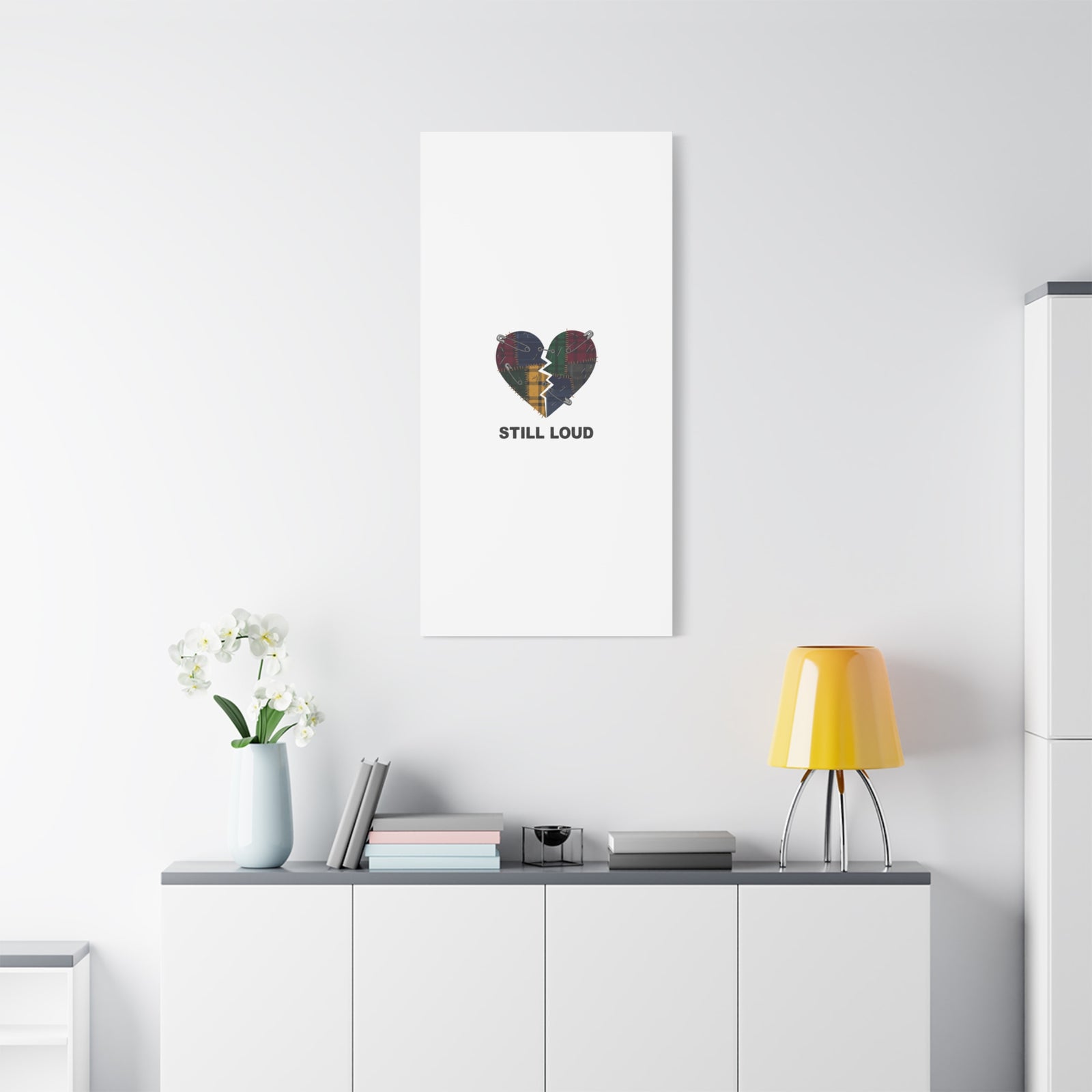 Plaid Patchwork Heart Canvas | Grunge Revival 90s Punk Wall Art
