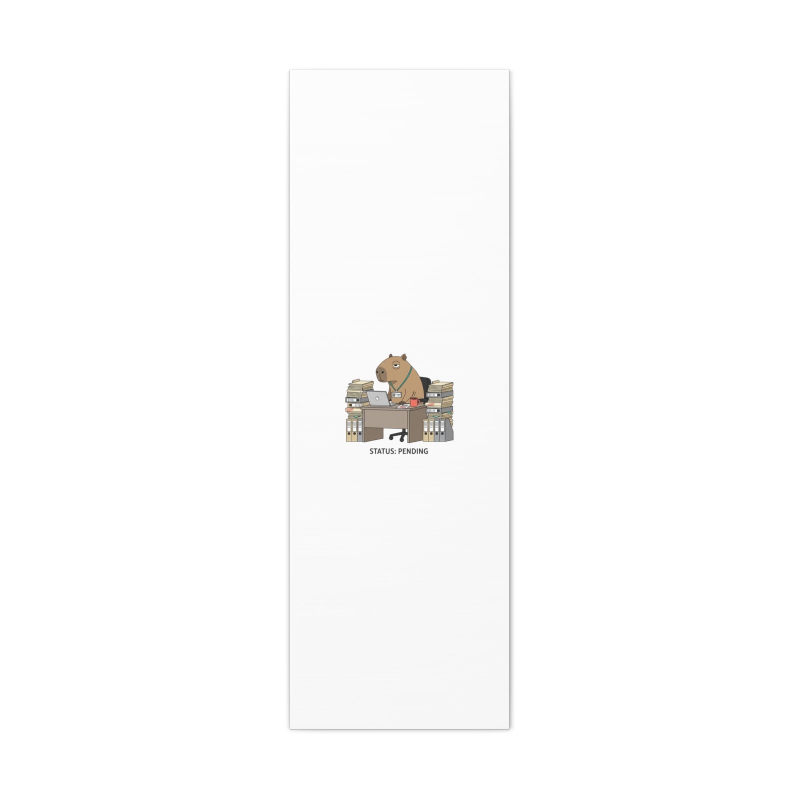 Status: Pending office capybara illustration Canvas | Unhinged Animal Bureaucracy, adulting animal art