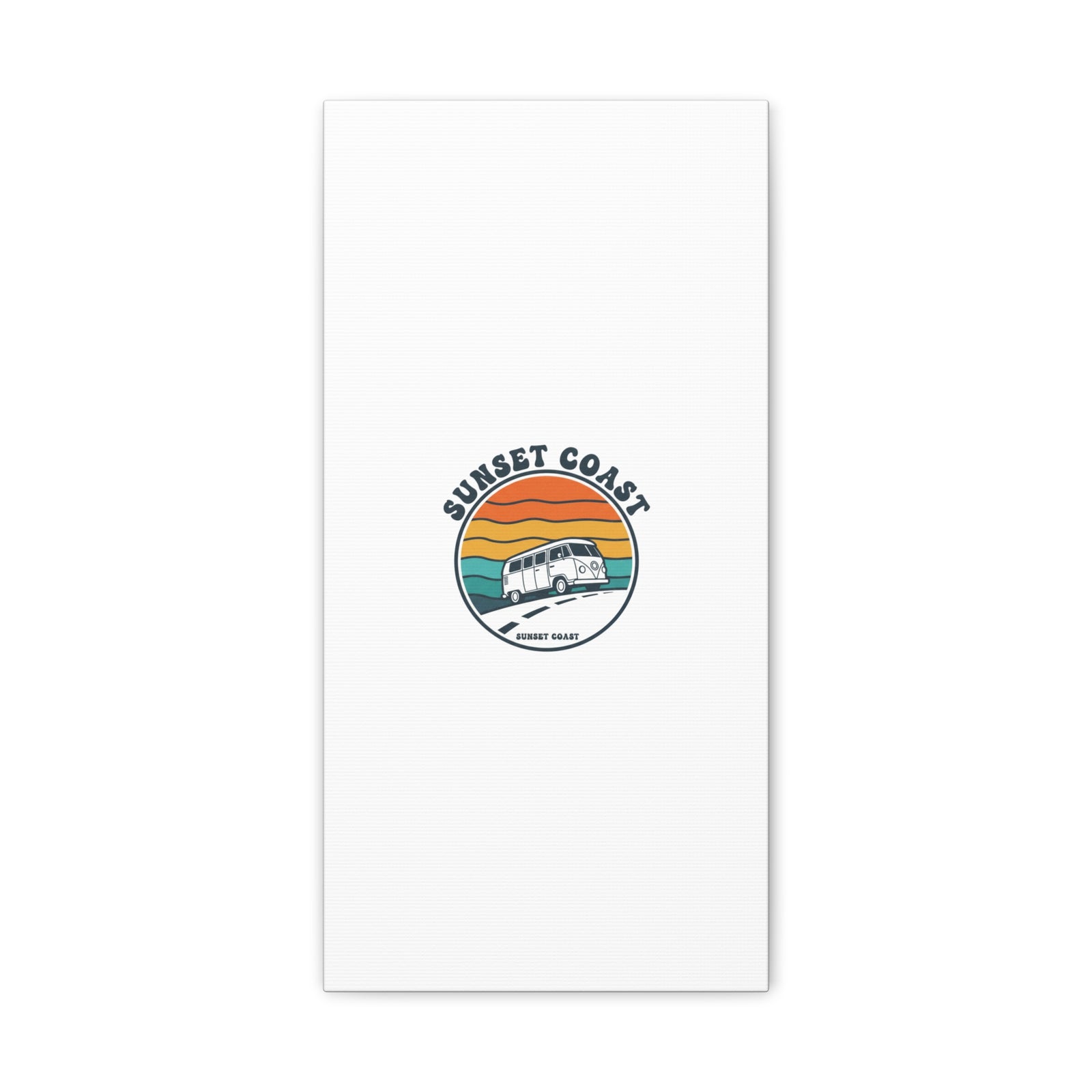 Sunset Coast Retro VW Bus Matte Canvas, 1970s Sunset Palm Poster | Vintage Surf Roadtrip