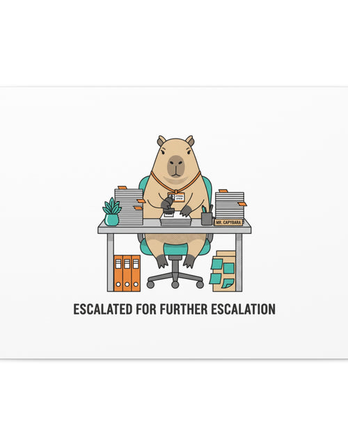 Load image into Gallery viewer, Escalated for Further Escalation Canvas | Unhinged Animal Bureaucracy, Office Animal Illustration
