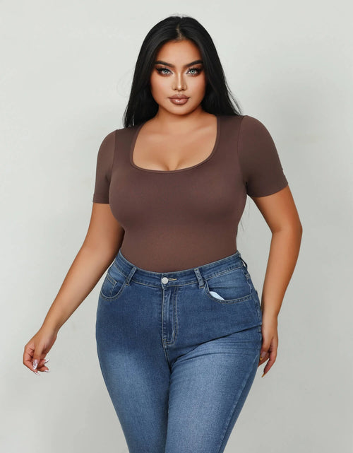 Load image into Gallery viewer, Bodysuits for Women - Body Shaper Tummy Control Bodysuit, Shapewear Bodysuits for Women,Square Neck plus Size
