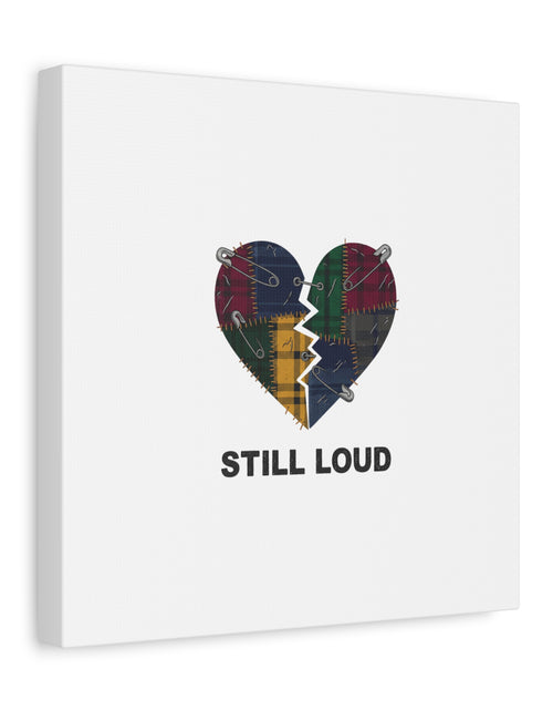 Load image into Gallery viewer, Plaid Patchwork Heart Canvas | Grunge Revival 90s Punk Wall Art
