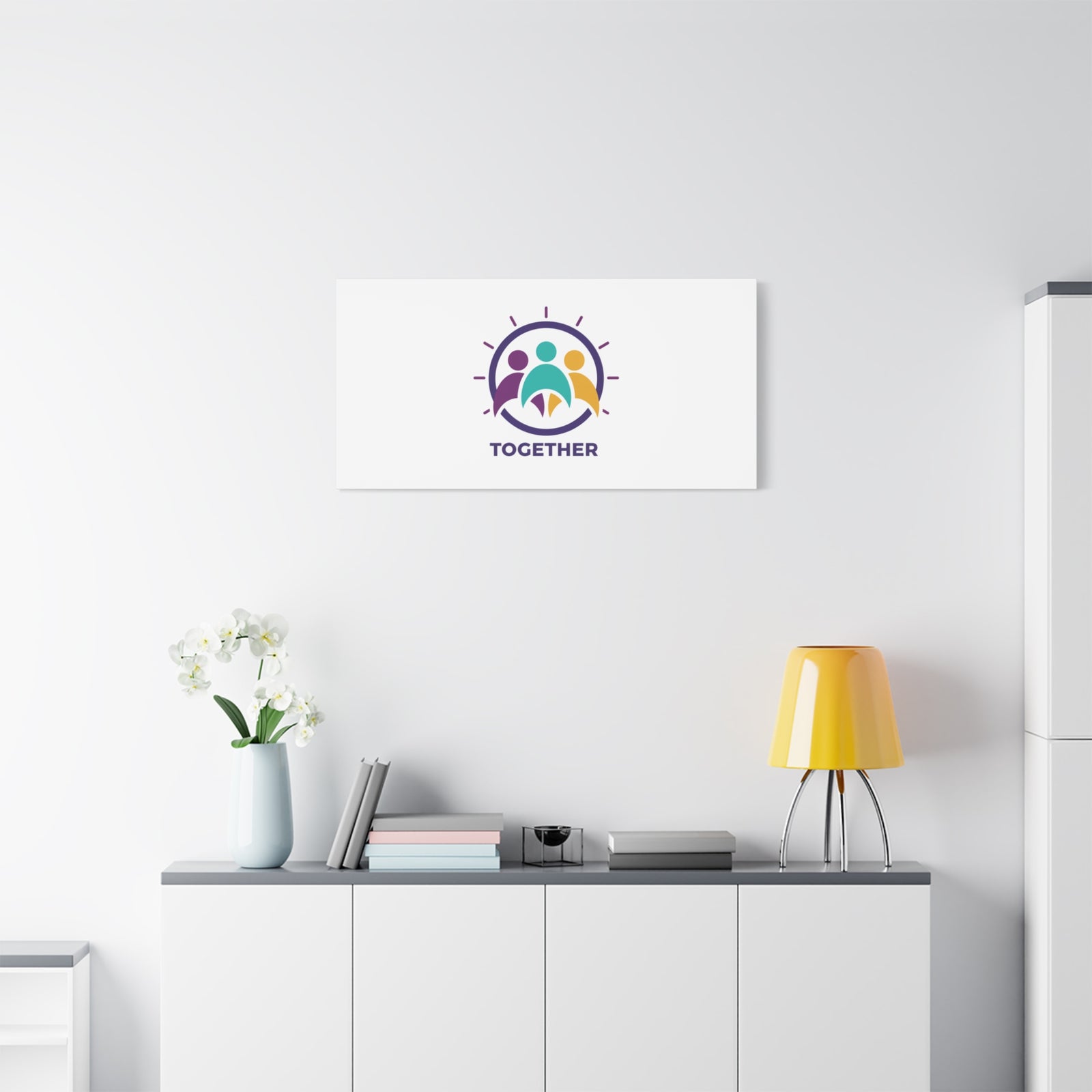 Together solidarity icon Canvas, Minimalist equality symbol, Support badge