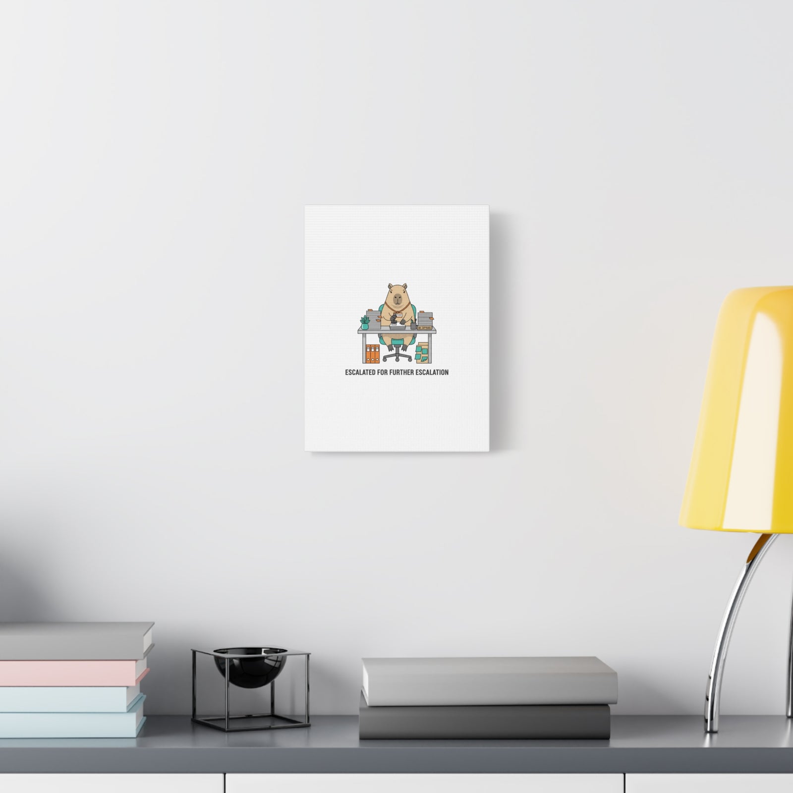 Escalated for Further Escalation Canvas | Unhinged Animal Bureaucracy, Office Animal Illustration