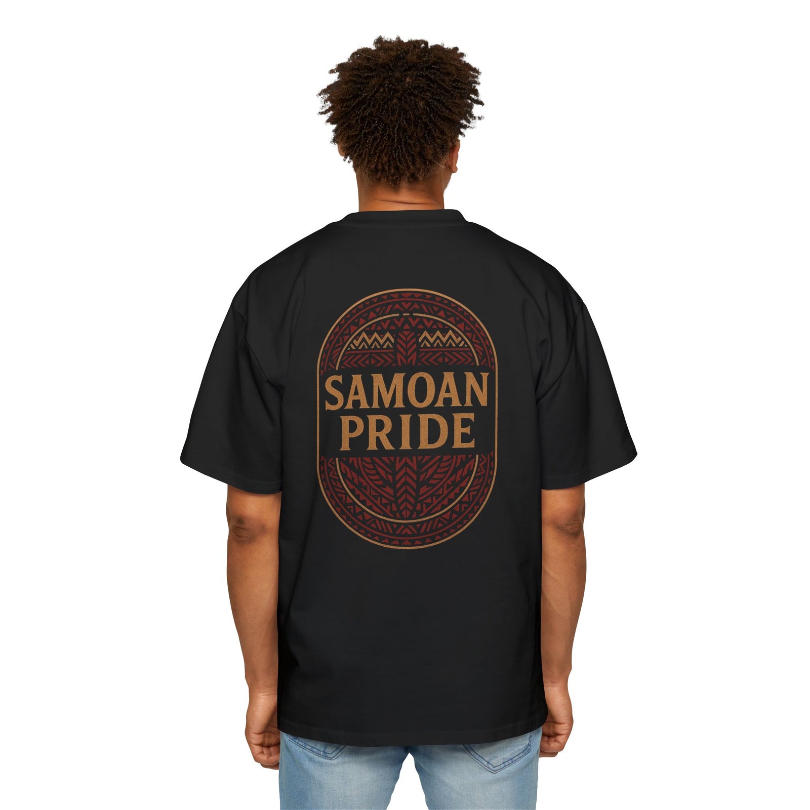 Samoan Pride Men's Tee — Polynesian Tribal Portrait Graphic