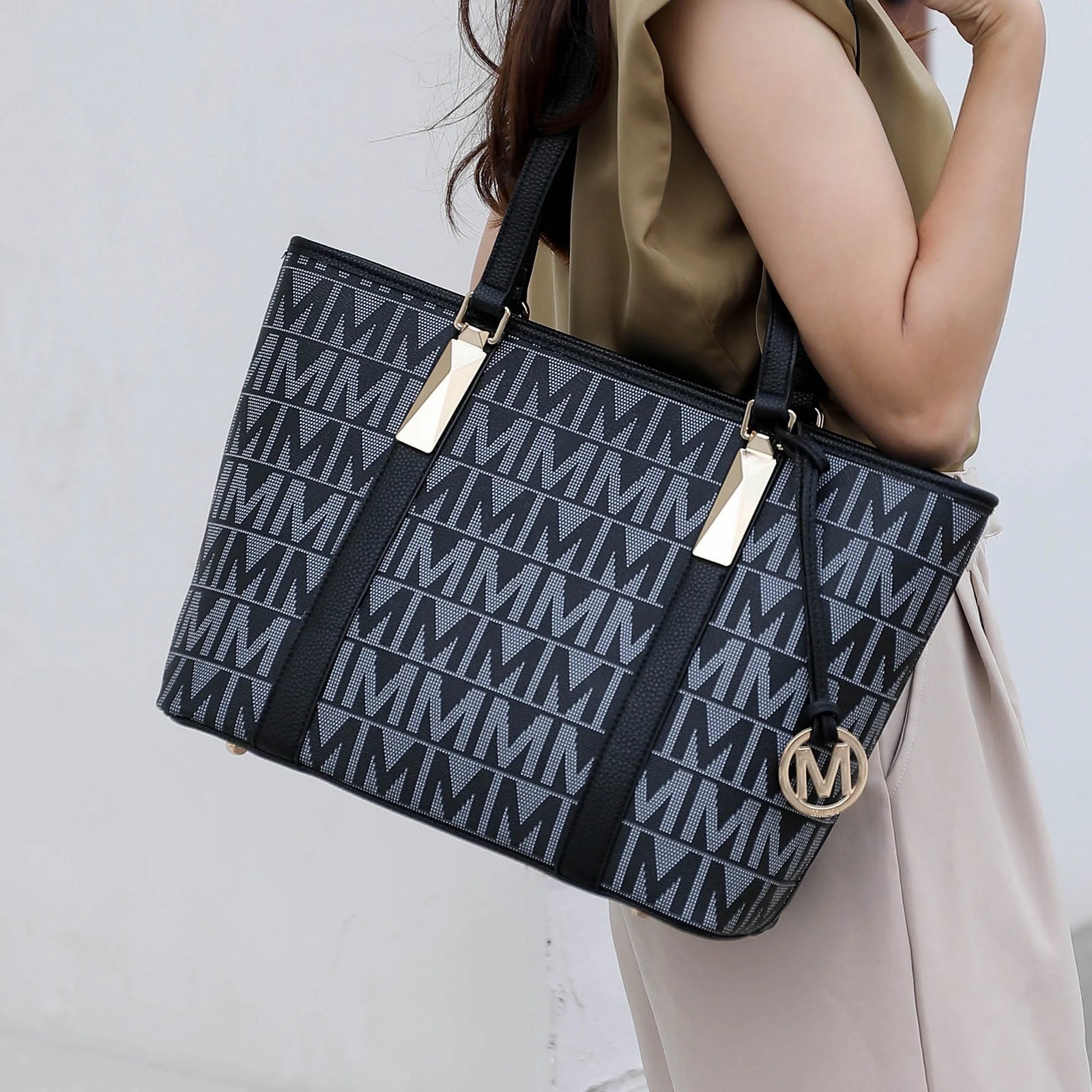 Alexy Women'S Tote Bag, Small Tote Bag, Pouch Purse & Wristlet Wallet Bag 4 Pcs Handbag Set by Mia K - White