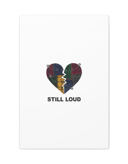 Load image into Gallery viewer, Plaid Patchwork Heart Canvas | Grunge Revival 90s Punk Wall Art
