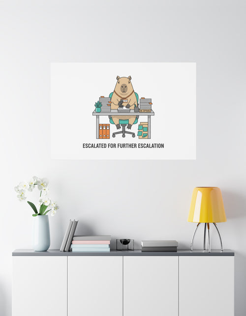Load image into Gallery viewer, Escalated for Further Escalation Canvas | Unhinged Animal Bureaucracy, Office Animal Illustration
