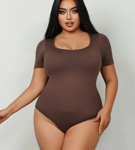 Bodysuits for Women - Body Shaper Tummy Control Bodysuit, Shapewear Bodysuits for Women,Square Neck plus Size