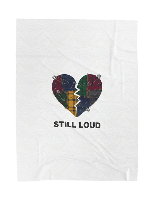 Load image into Gallery viewer, Still Loud Plaid Heart Velveteen Blanket | Grunge Revival, 90s Flannel Aesthetic
