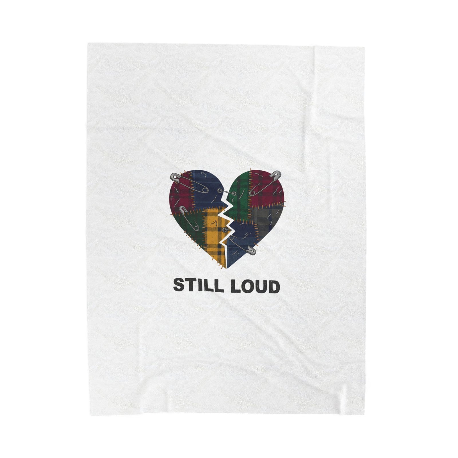 Still Loud Plaid Heart Velveteen Blanket | Grunge Revival, 90s Flannel Aesthetic