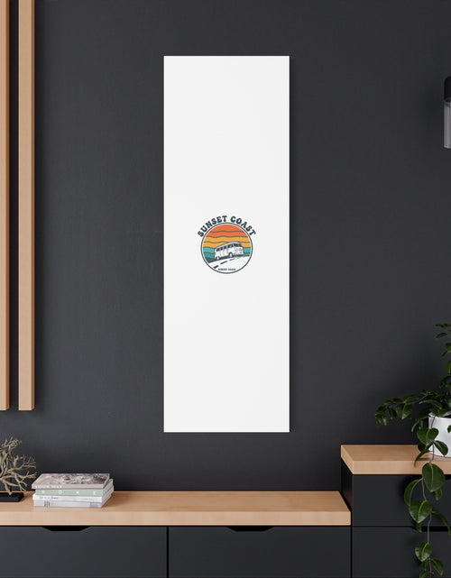 Load image into Gallery viewer, Sunset Coast Retro VW Bus Matte Canvas, 1970s Sunset Palm Poster | Vintage Surf Roadtrip
