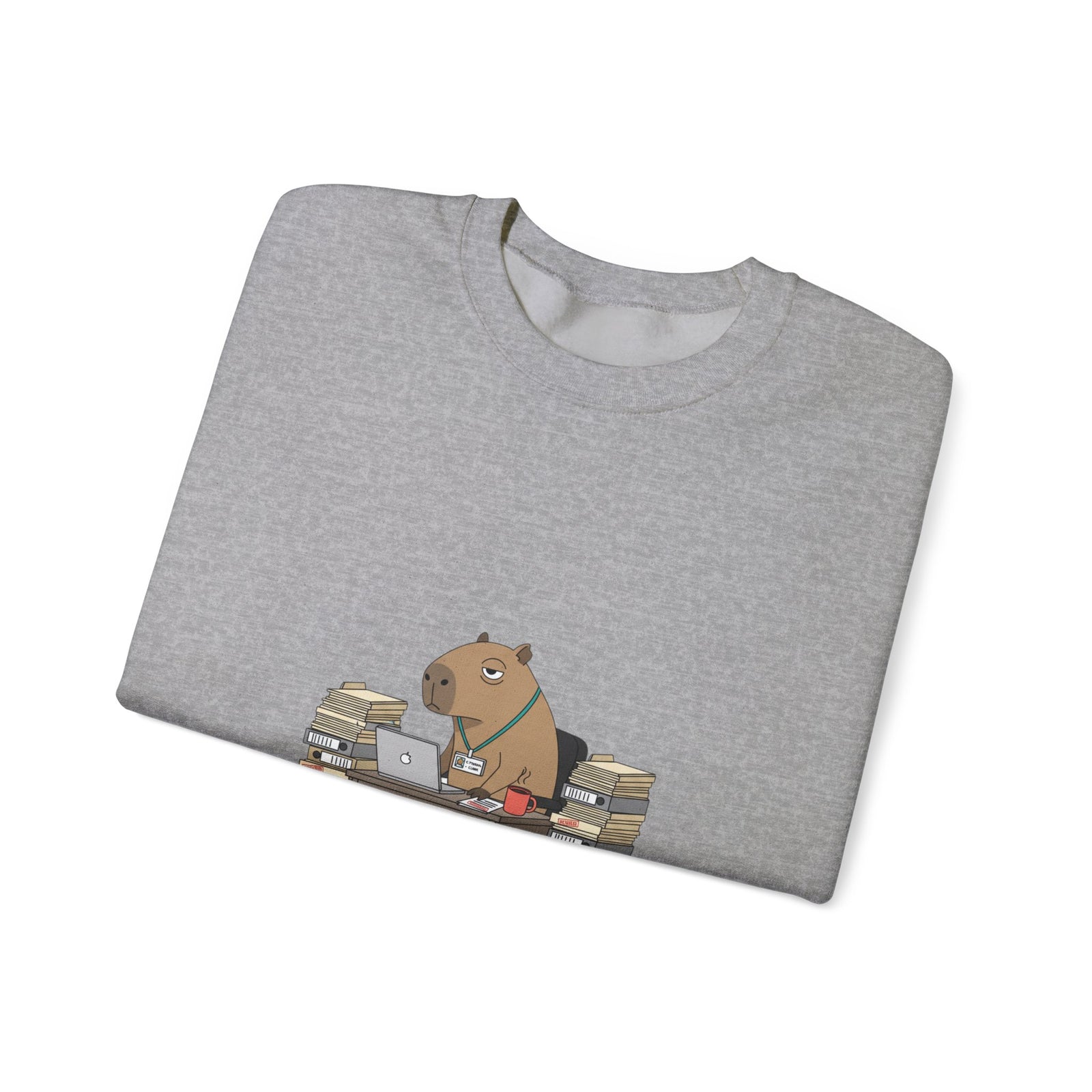 Status Pending Raccoon Desk Illustration Sweatshirt | Unhinged Animal Bureaucracy, office raccoon