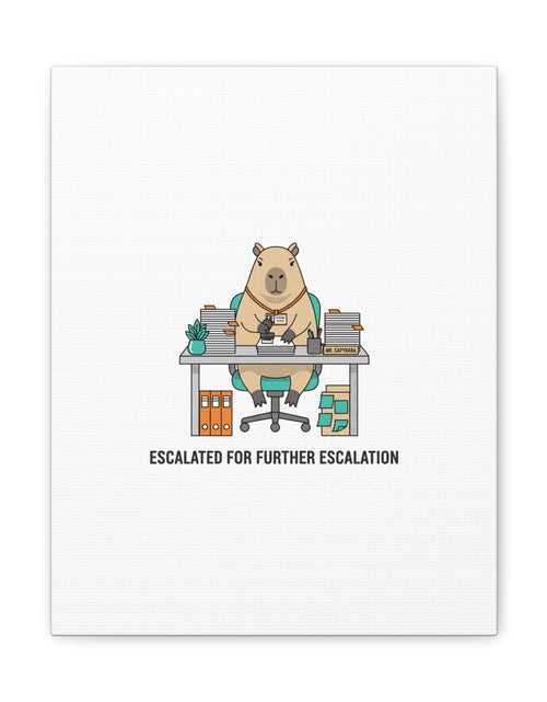 Load image into Gallery viewer, Escalated for Further Escalation Canvas | Unhinged Animal Bureaucracy, Office Animal Illustration
