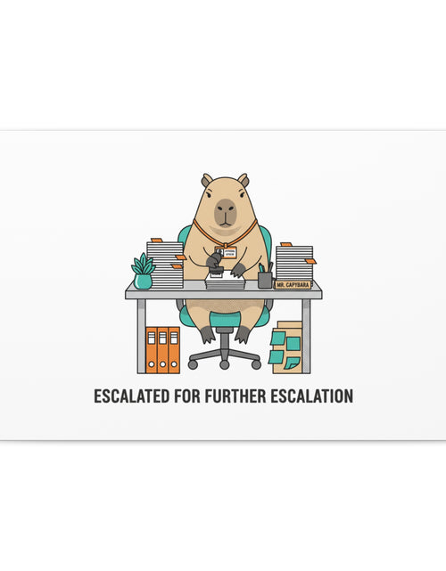 Load image into Gallery viewer, Escalated for Further Escalation Canvas | Unhinged Animal Bureaucracy, Office Animal Illustration
