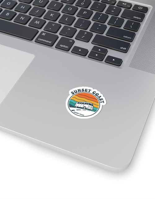 Load image into Gallery viewer, Sunset Coast Retro Van Sticker | 70s Sunset, Vintage Palm Graphic
