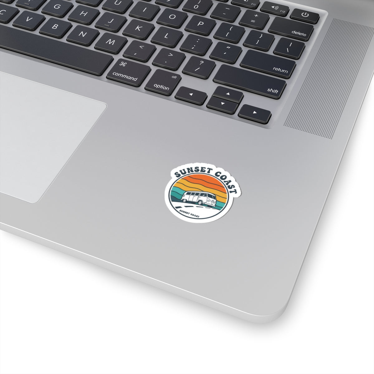 Sunset Coast Retro Van Sticker | 70s Sunset, Vintage Palm Graphic