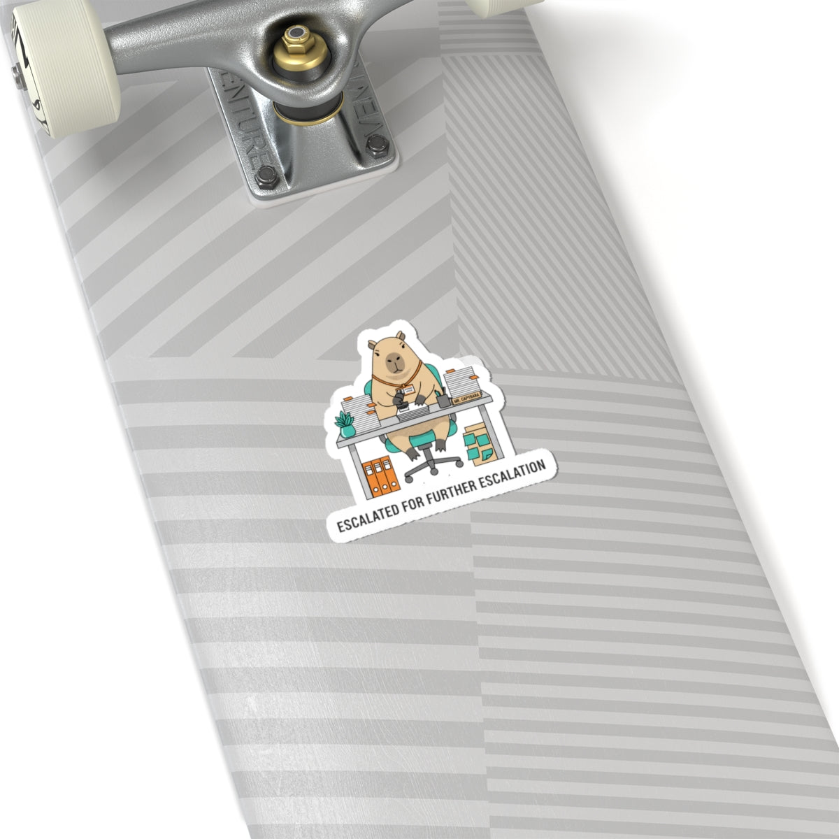 Escalated for Further Escalation Kiss-Cut Sticker | Unhinged Animal Bureaucracy, Office Bear Illustration