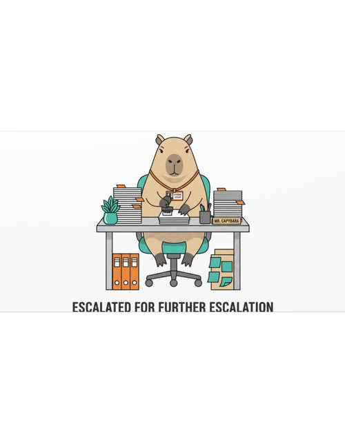 Load image into Gallery viewer, Escalated for Further Escalation Canvas | Unhinged Animal Bureaucracy, Office Animal Illustration
