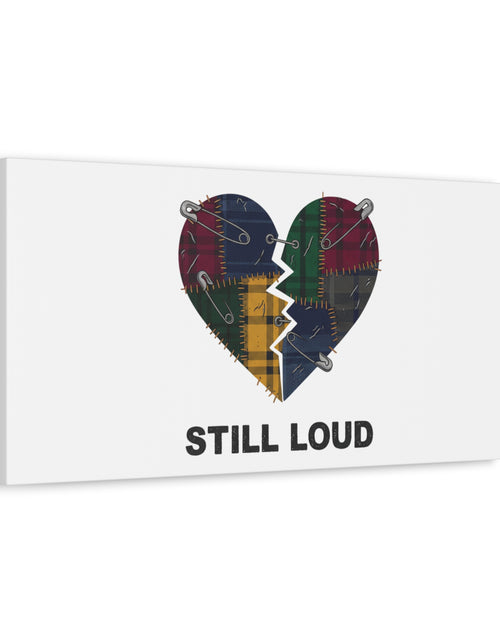 Load image into Gallery viewer, Plaid Patchwork Heart Canvas | Grunge Revival 90s Punk Wall Art
