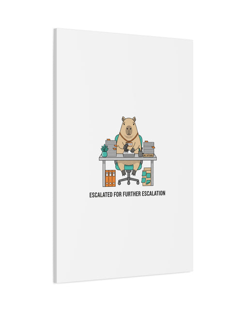 Load image into Gallery viewer, Escalated for Further Escalation Canvas | Unhinged Animal Bureaucracy, Office Animal Illustration
