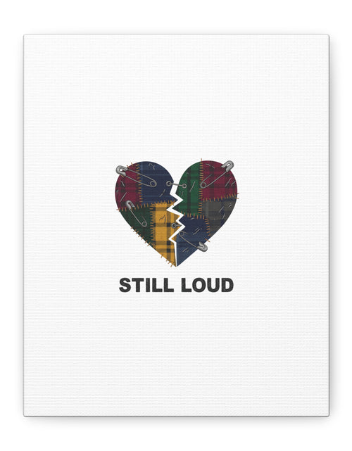 Load image into Gallery viewer, Plaid Patchwork Heart Canvas | Grunge Revival 90s Punk Wall Art
