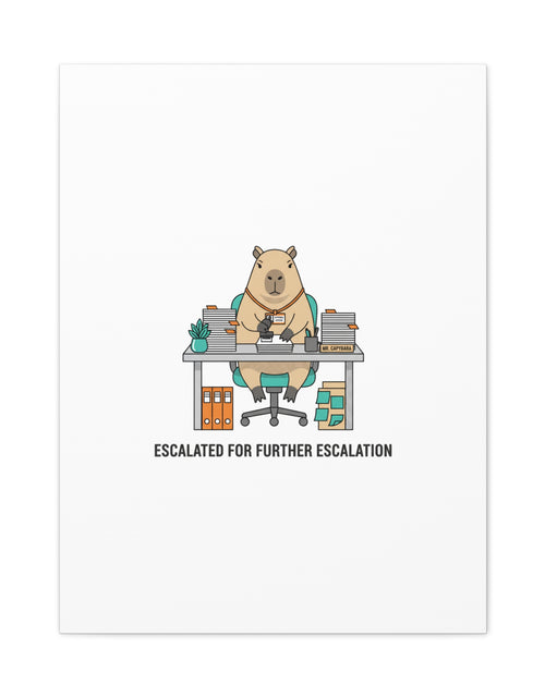 Load image into Gallery viewer, Escalated for Further Escalation Canvas | Unhinged Animal Bureaucracy, Office Animal Illustration
