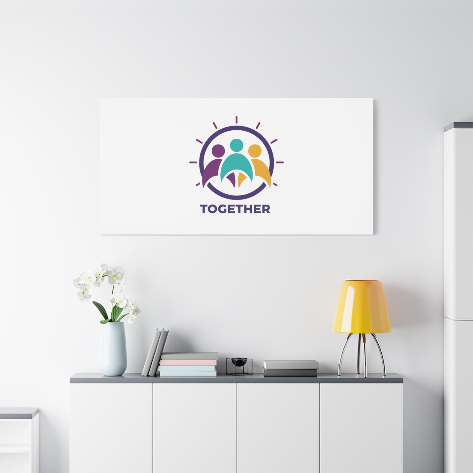 Together solidarity icon Canvas, Minimalist equality symbol, Support badge