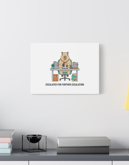 Load image into Gallery viewer, Escalated for Further Escalation Canvas | Unhinged Animal Bureaucracy, Office Animal Illustration

