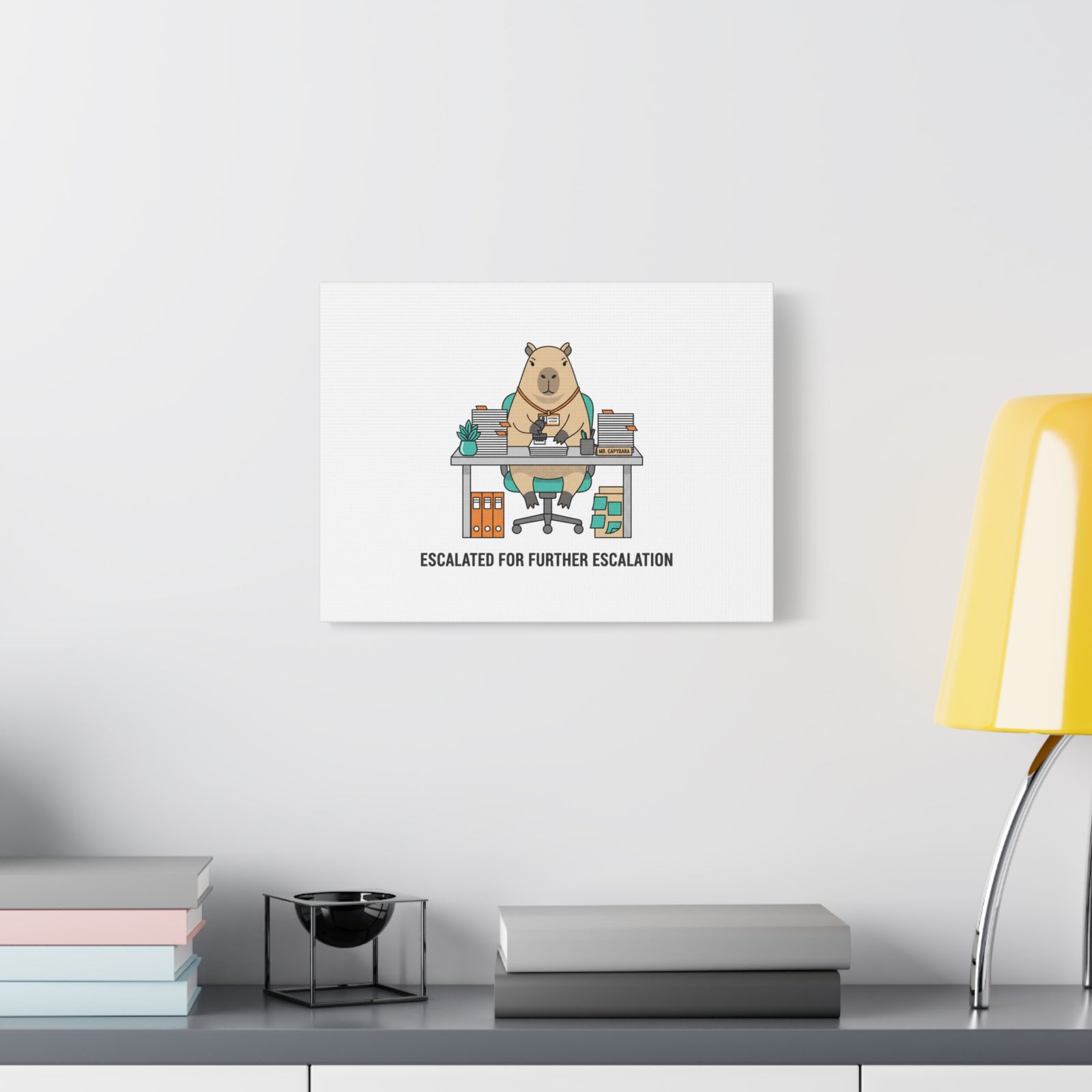 Escalated for Further Escalation Canvas | Unhinged Animal Bureaucracy, Office Animal Illustration