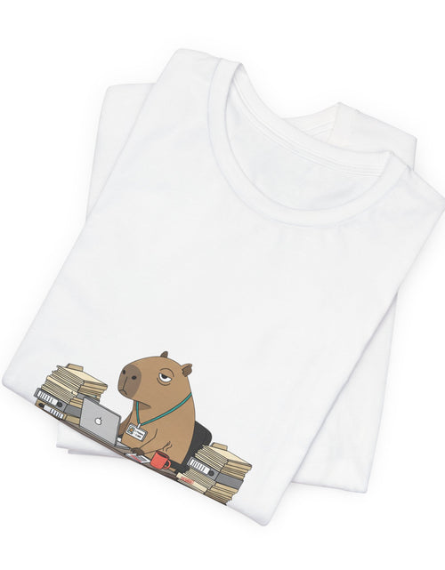 Load image into Gallery viewer, Status Pending Bear Desk Tee | Unhinged Animal Bureaucracy, office animal illustration
