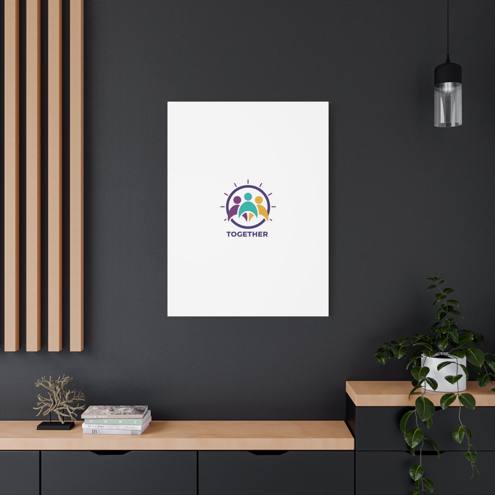 Together solidarity icon Canvas, Minimalist equality symbol, Support badge
