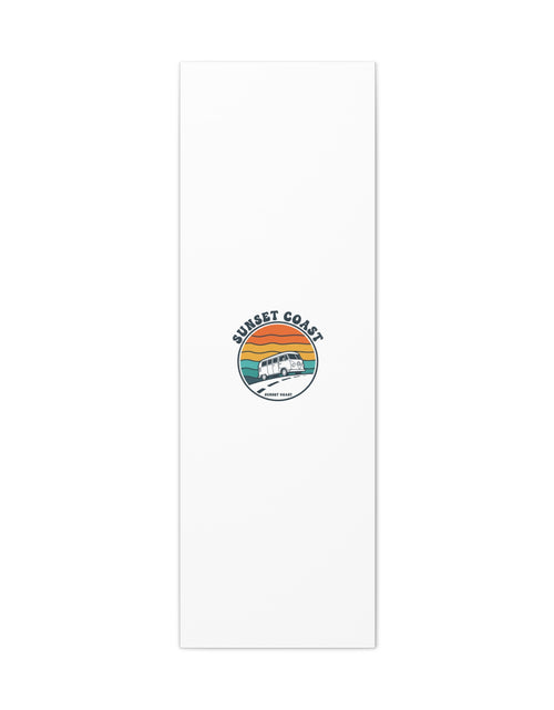 Load image into Gallery viewer, Sunset Coast Retro VW Bus Matte Canvas, 1970s Sunset Palm Poster | Vintage Surf Roadtrip
