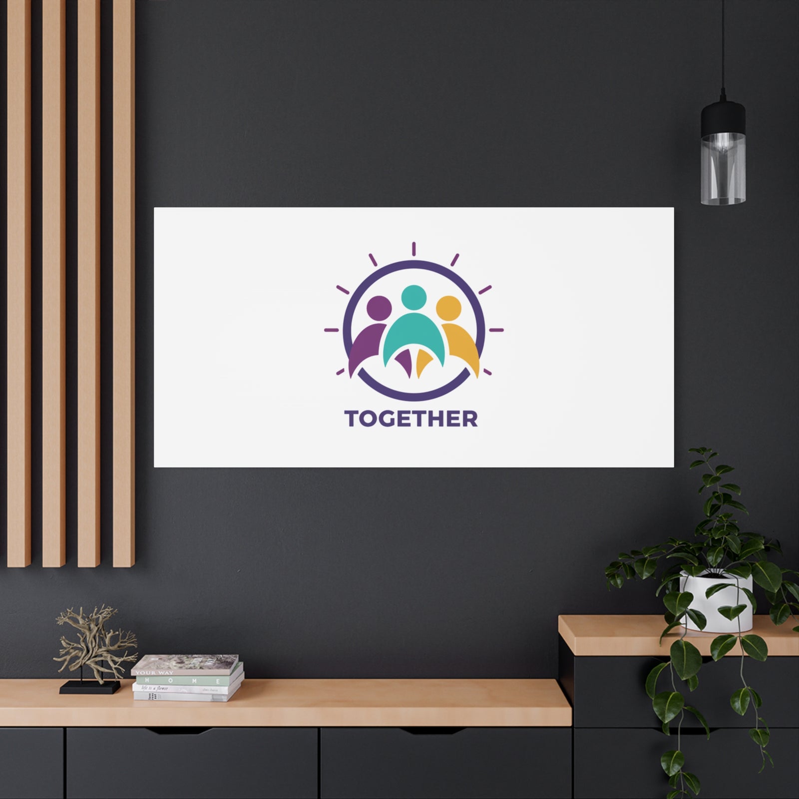 Together solidarity icon Canvas, Minimalist equality symbol, Support badge