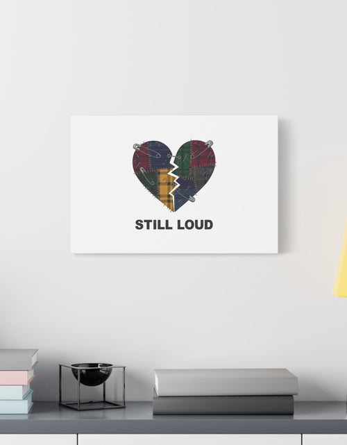 Load image into Gallery viewer, Plaid Patchwork Heart Canvas | Grunge Revival 90s Punk Wall Art
