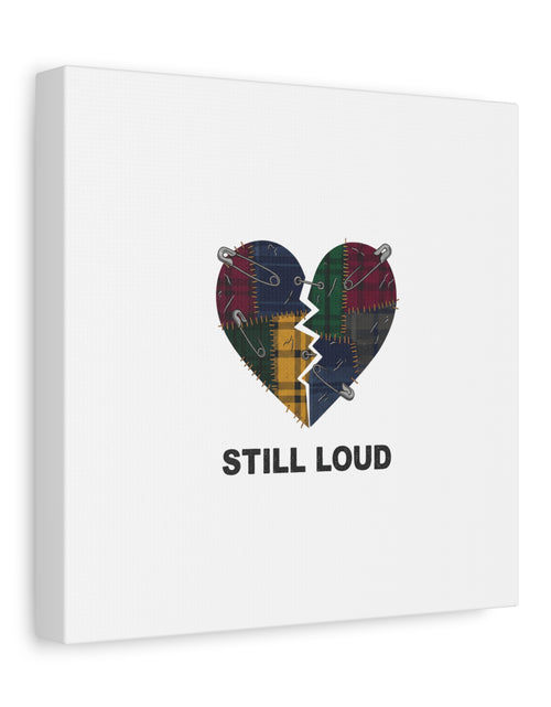Load image into Gallery viewer, Plaid Patchwork Heart Canvas | Grunge Revival 90s Punk Wall Art
