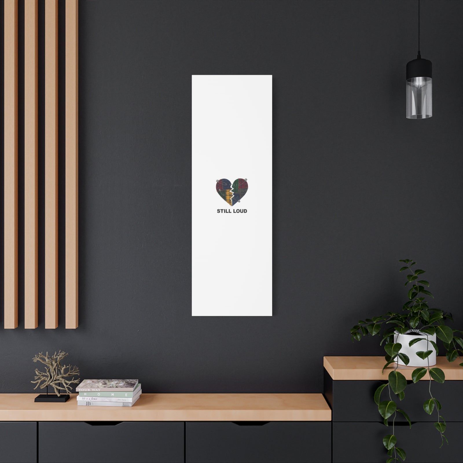 Plaid Patchwork Heart Canvas | Grunge Revival 90s Punk Wall Art