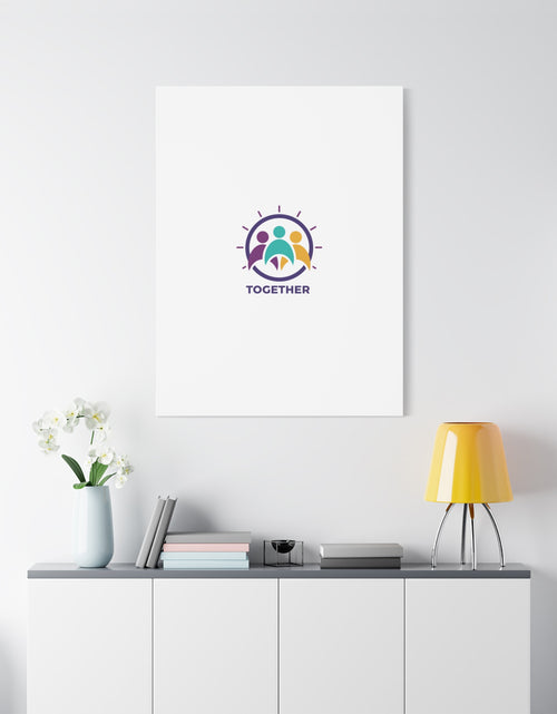 Load image into Gallery viewer, Together solidarity icon Canvas, Minimalist equality symbol, Support badge
