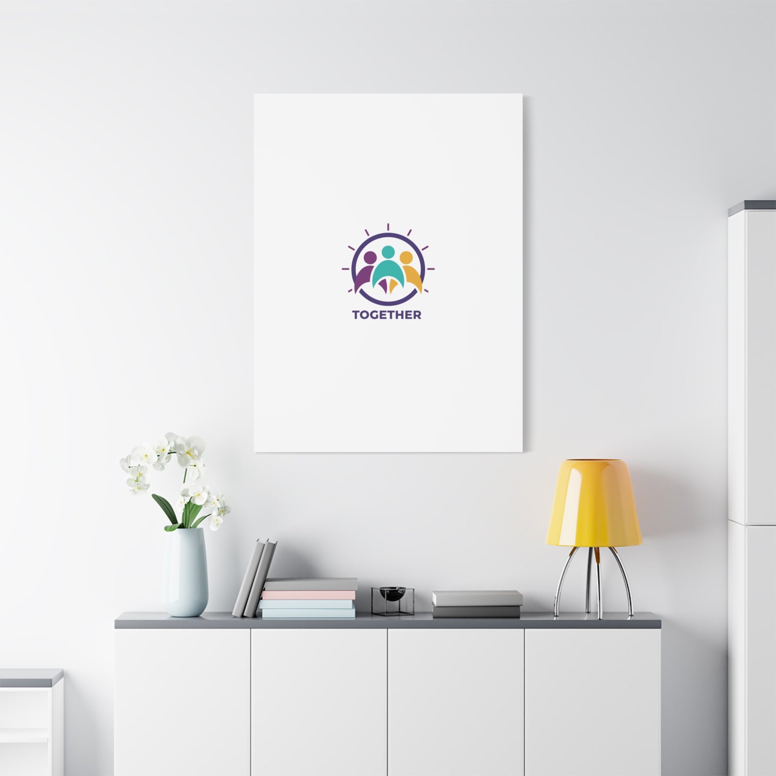 Together solidarity icon Canvas, Minimalist equality symbol, Support badge