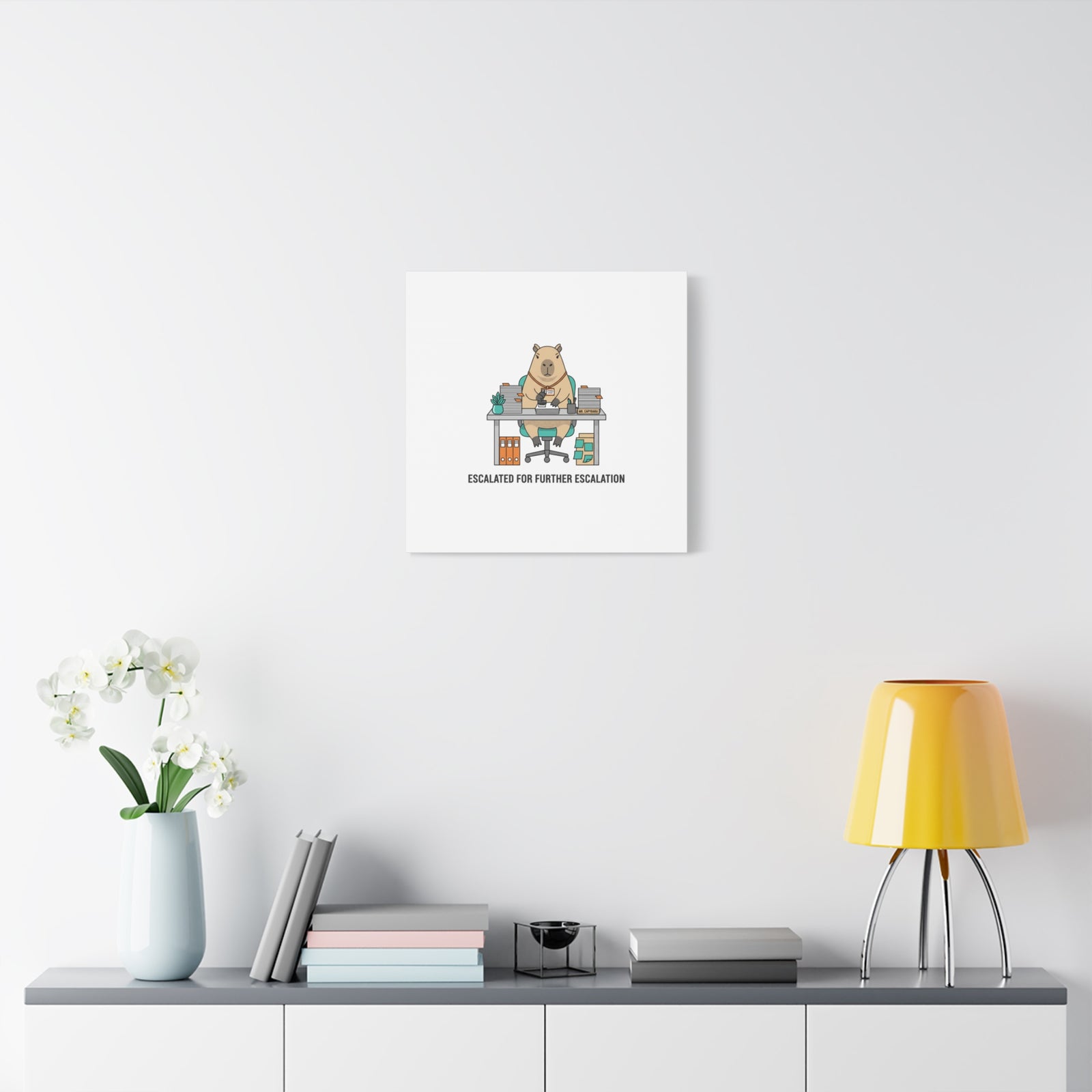 Escalated for Further Escalation Canvas | Unhinged Animal Bureaucracy, Office Animal Illustration
