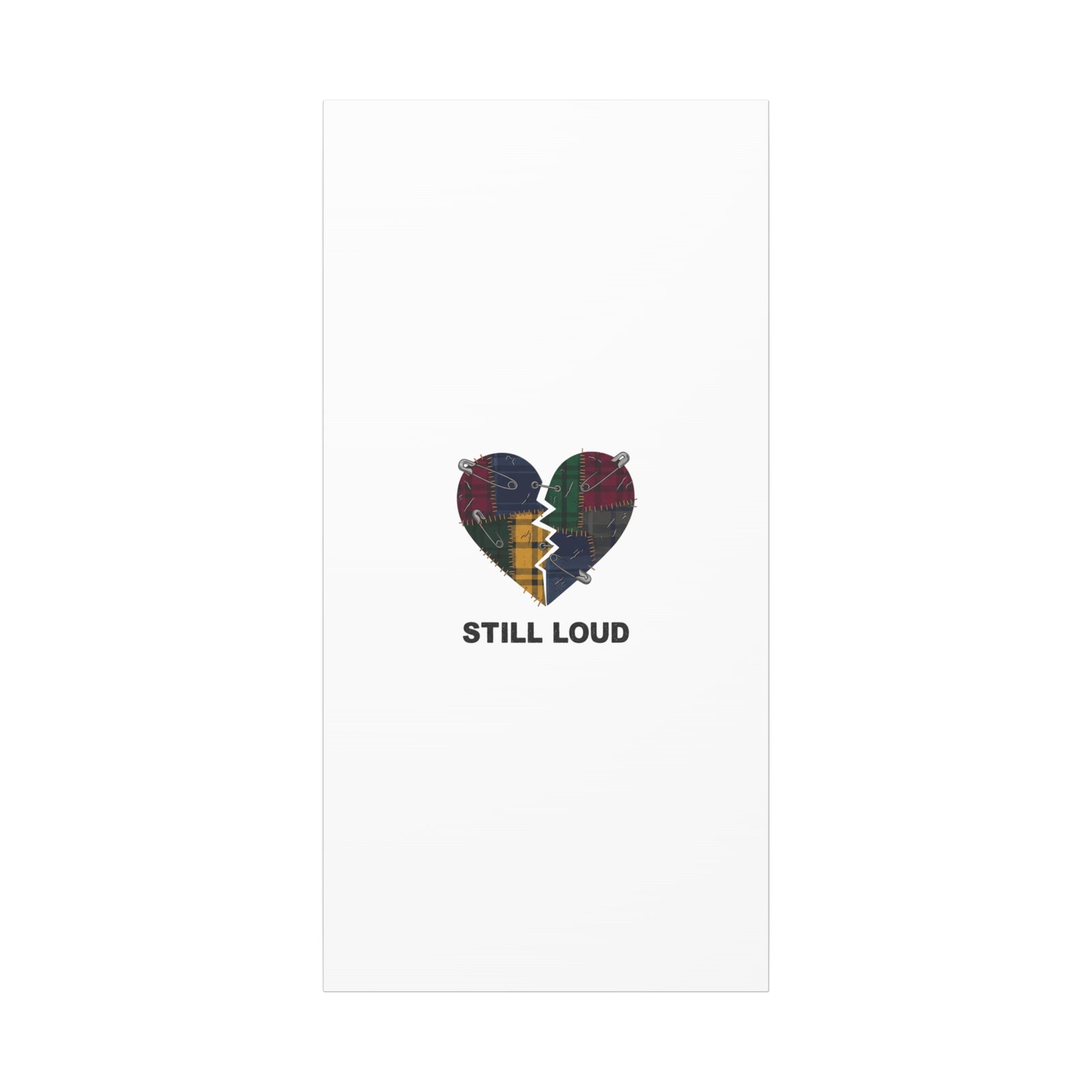 Plaid Patchwork Heart Canvas | Grunge Revival 90s Punk Wall Art