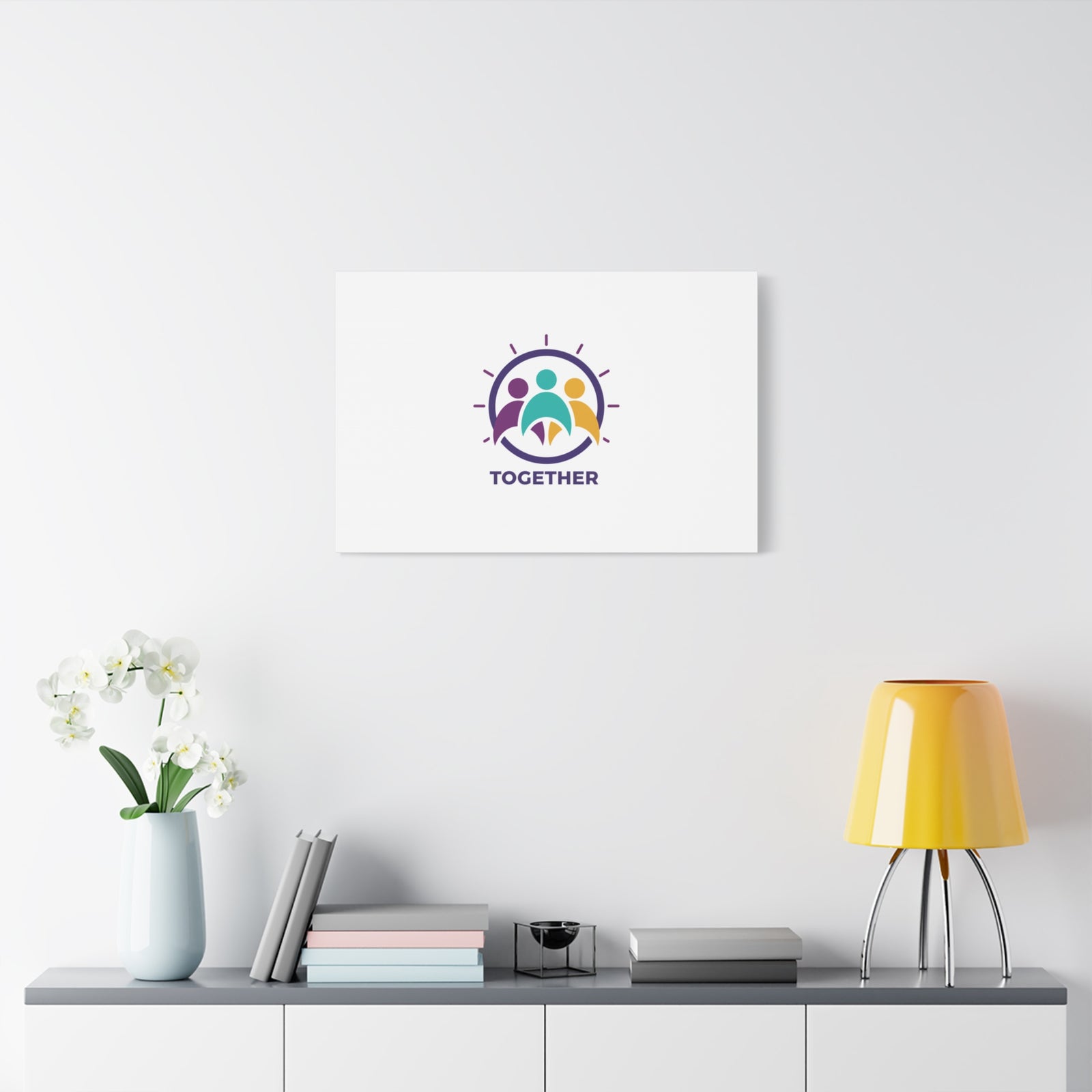 Together solidarity icon Canvas, Minimalist equality symbol, Support badge