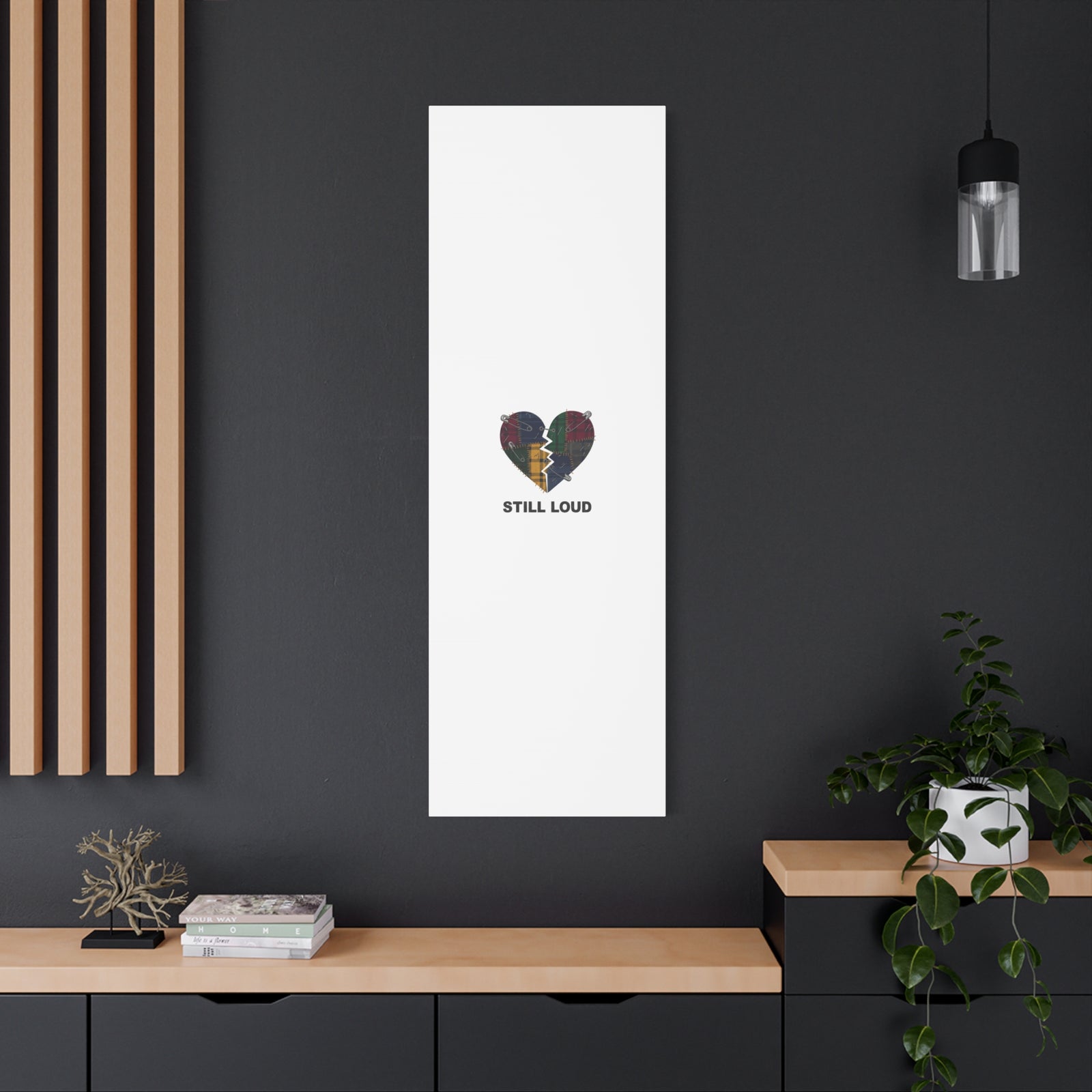 Plaid Patchwork Heart Canvas | Grunge Revival 90s Punk Wall Art