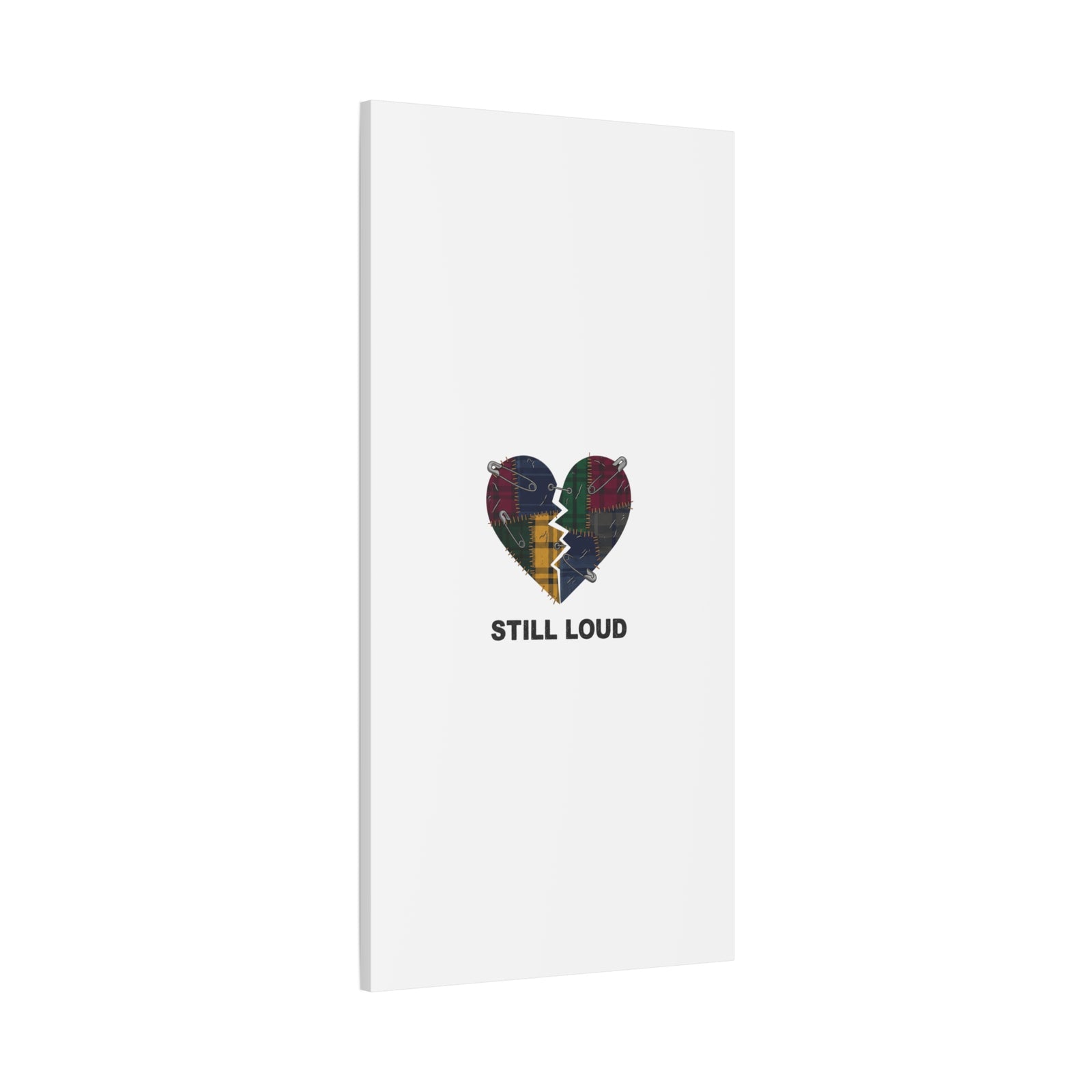 Plaid Patchwork Heart Canvas | Grunge Revival 90s Punk Wall Art