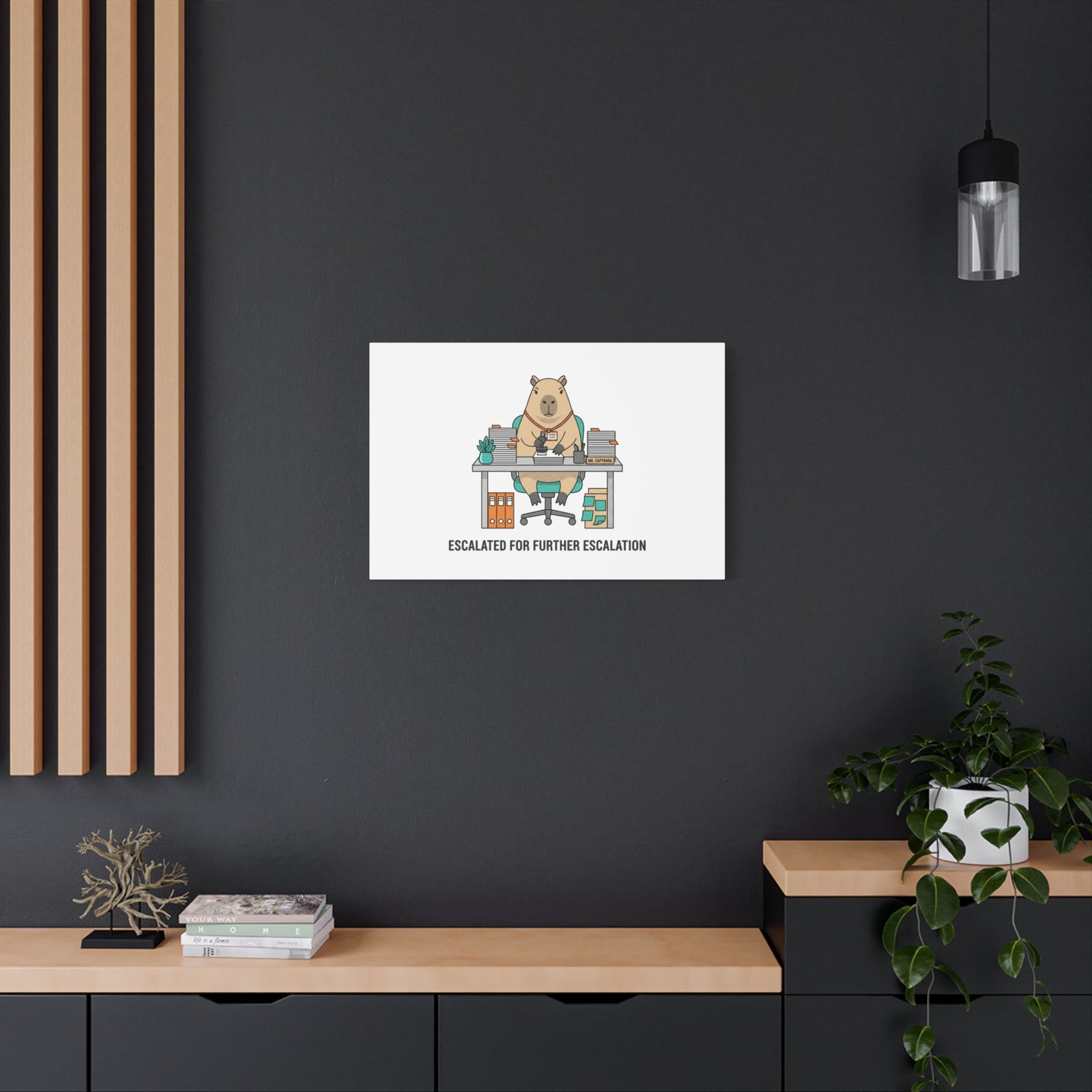 Escalated for Further Escalation Canvas | Unhinged Animal Bureaucracy, Office Animal Illustration
