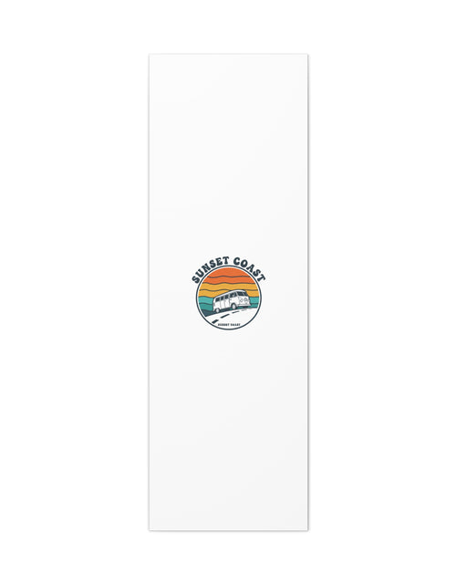 Load image into Gallery viewer, Sunset Coast Retro VW Bus Matte Canvas, 1970s Sunset Palm Poster | Vintage Surf Roadtrip

