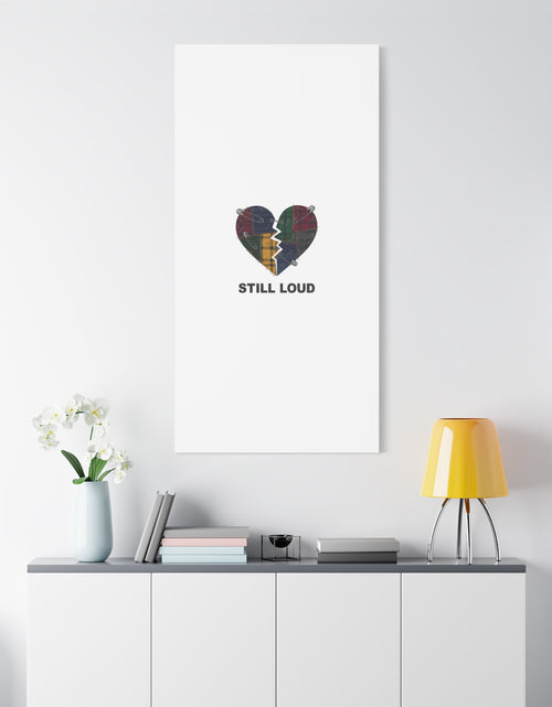 Load image into Gallery viewer, Plaid Patchwork Heart Canvas | Grunge Revival 90s Punk Wall Art
