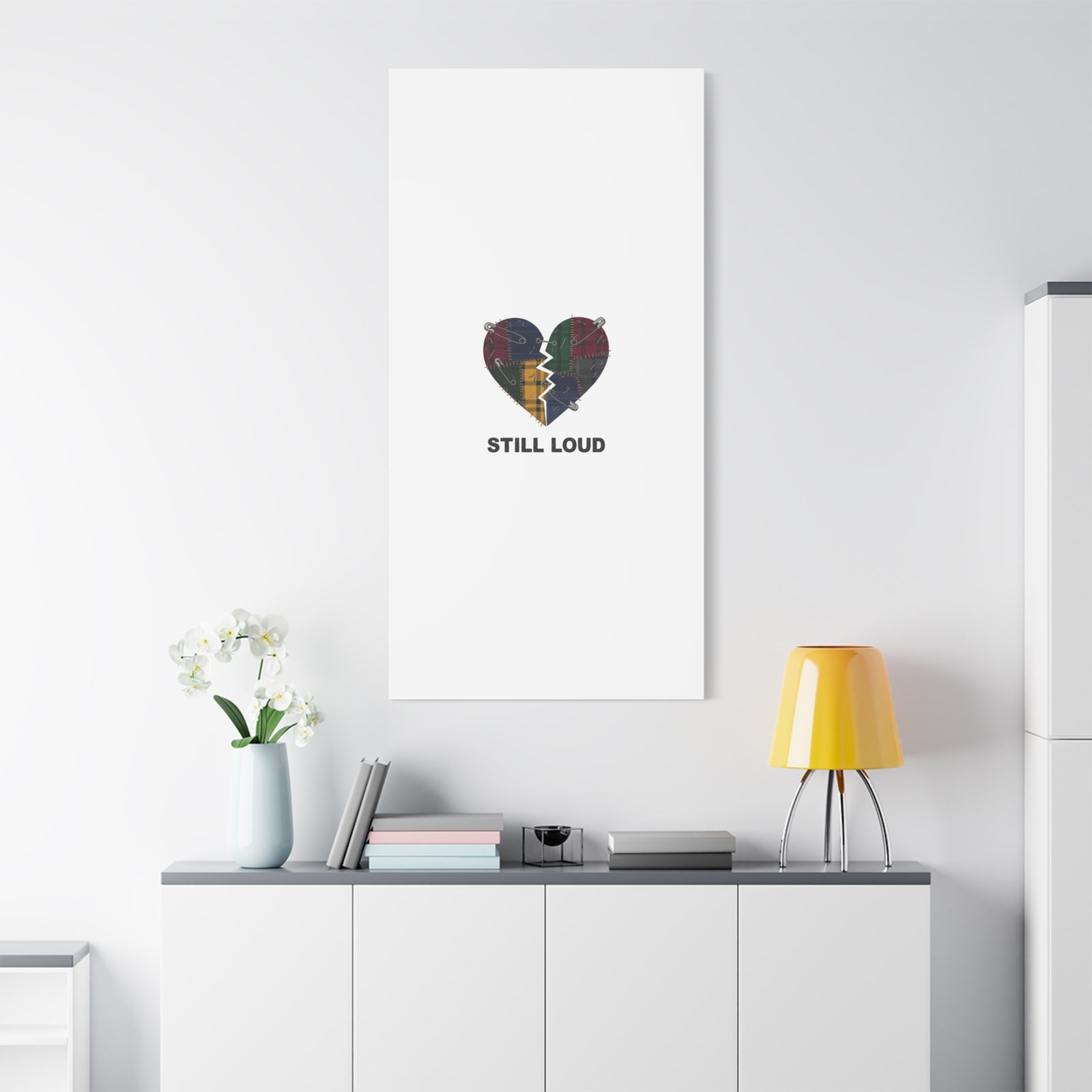 Plaid Patchwork Heart Canvas | Grunge Revival 90s Punk Wall Art