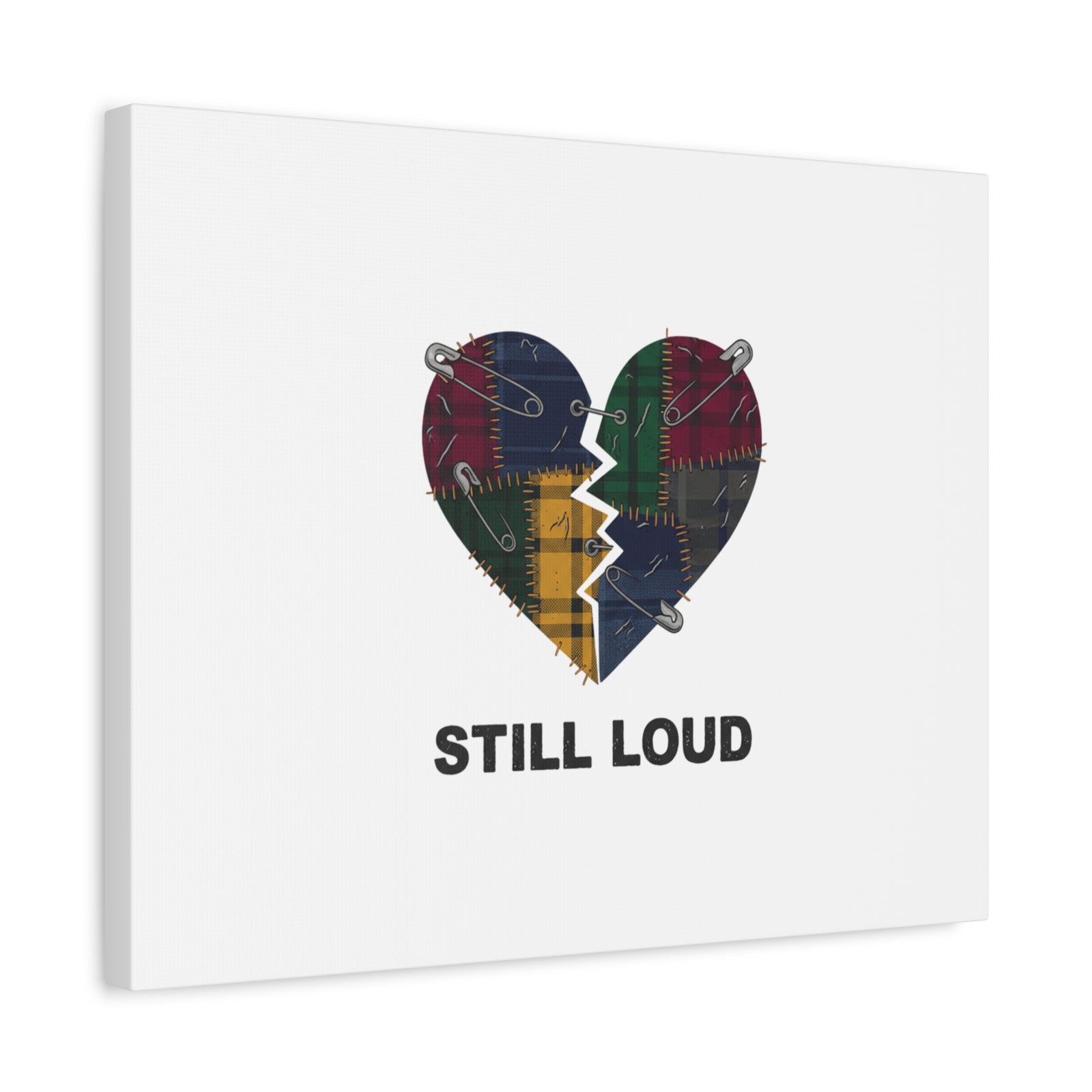 Plaid Patchwork Heart Canvas | Grunge Revival 90s Punk Wall Art